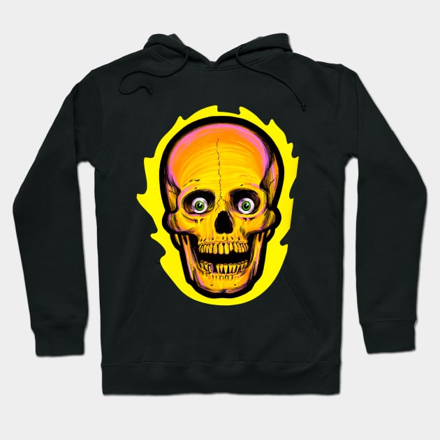 Vintage Flaming Skull Halloween Hoodie by Pop Fan Shop